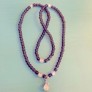 💜 Purple beaded necklace w🐬 Charm